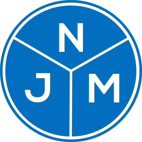 Njm字母标识的白色背景设计 Njm创意首字母首字母标识概念 Njm字母设计 — 图库矢量图片