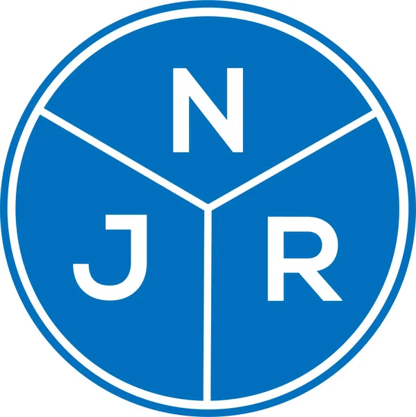 Σχεδιασμός Λογότυπου Γραμμάτων Njr Λευκό Φόντο Njr Δημιουργικά Αρχικά Γράμμα — Διανυσματικό Αρχείο