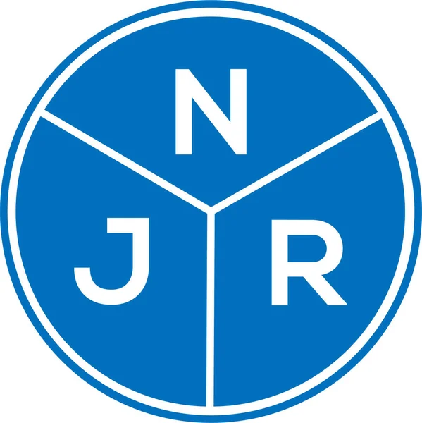 Njr字母标识的白色背景设计 Njr创意首字母首字母标识概念 Njr字母设计 — 图库矢量图片