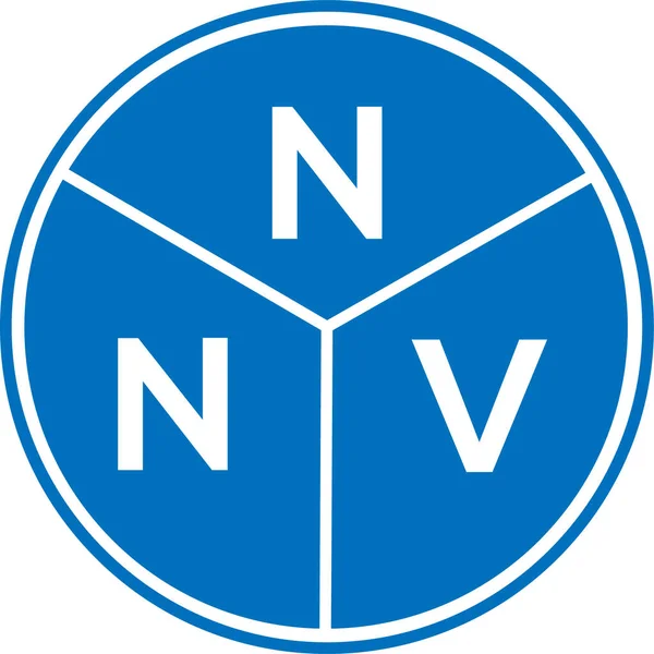 Nnv Logo Ontwerp Witte Achtergrond Nnv Creatief Initialen Letter Logo — Stockvector