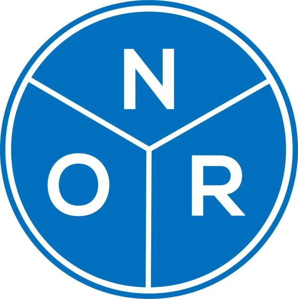 Nor Brev Logotyp Design Vit Bakgrund Nor Kreativa Initialer Brev — Stock vektor