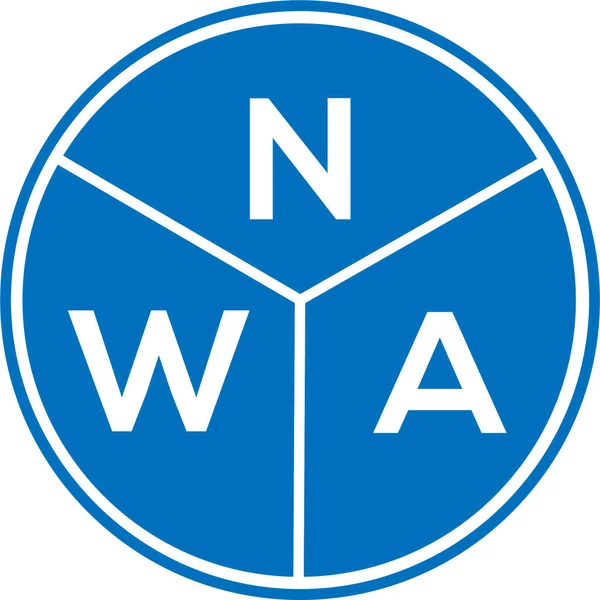 Nwa Logo Ontwerp Witte Achtergrond Nwa Creatieve Initialen Letter Logo — Stockvector