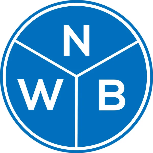 Beyaz arka planda NWB harfi logo tasarımı. NWB yaratıcı harf logosu konsepti. NWB harf tasarımı.