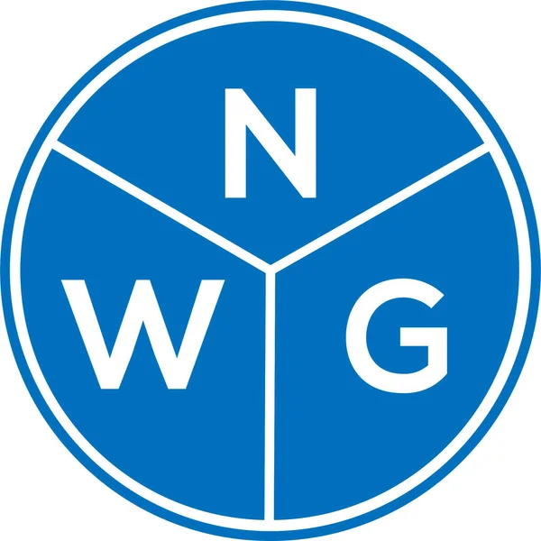 Beyaz arka planda NWG harf logosu tasarımı. NWG yaratıcı harflerin baş harfleri logo kavramı. NWG harf tasarımı.