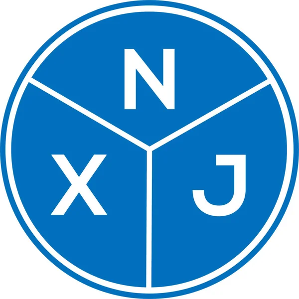Σχεδιασμός Λογότυπου Γραμμάτων Nxj Λευκό Φόντο Nxj Δημιουργική Αρχικά Γράμμα — Διανυσματικό Αρχείο