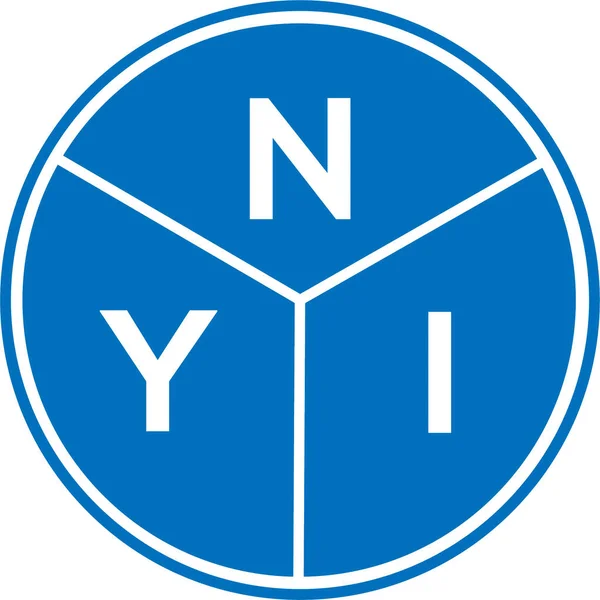 Nyi Design Logotipo Carta Fundo Branco Nyi Iniciais Criativas Conceito — Vetor de Stock