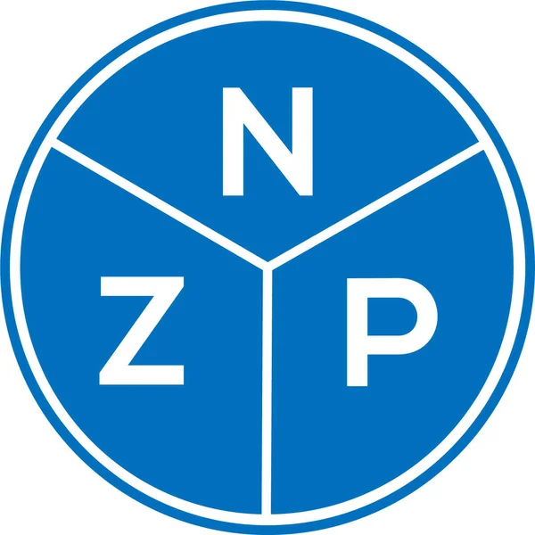 Nzp Logo Ontwerp Witte Achtergrond Nzp Creatieve Initialen Letter Logo — Stockvector
