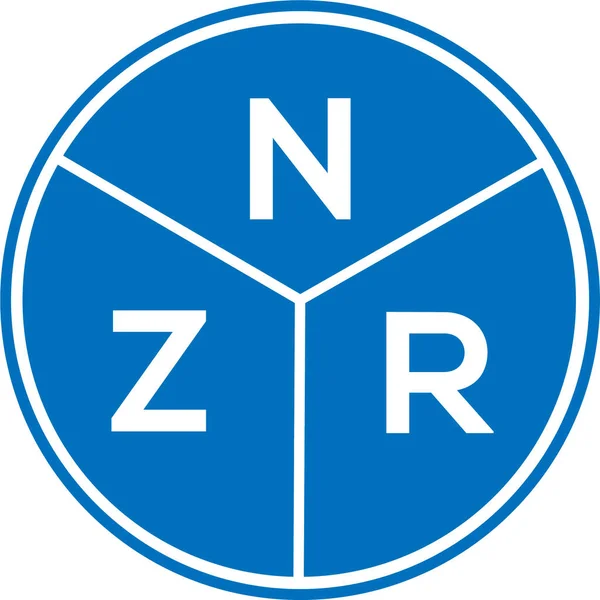 Logo Della Lettera Nzr Sfondo Bianco Nzr Creativo Iniziali Lettera — Vettoriale Stock