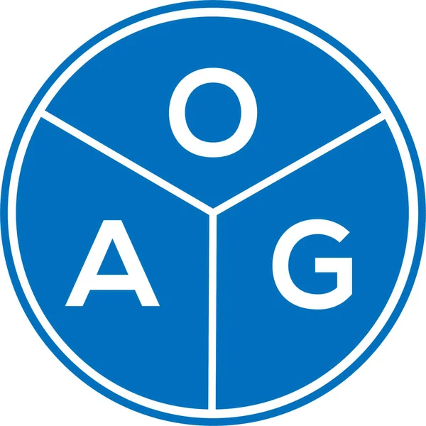 Beyaz arka planda OAG harf logosu tasarımı. OAG yaratıcı harflerin baş harfleri logo kavramı. OAG harf tasarımı.