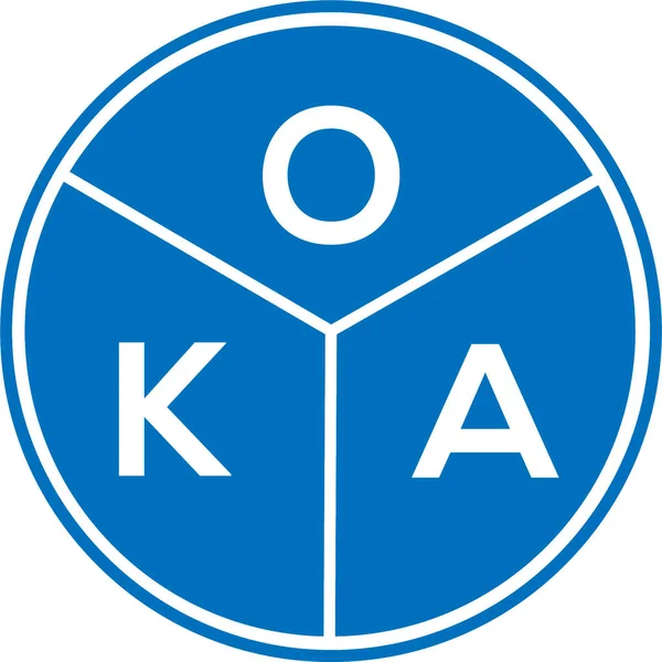 Design Del Logo Della Lettera Oka Sfondo Bianco Oka Creativo — Vettoriale Stock