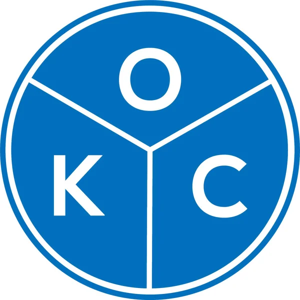 Diseño Del Logotipo Letra Okc Sobre Fondo Blanco Okc Iniciales — Vector de stock