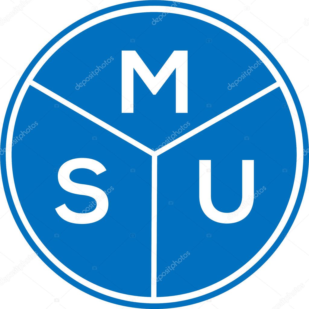 MSU letter logo design on white background. MSU creative initials letter logo concept. MSU letter design.