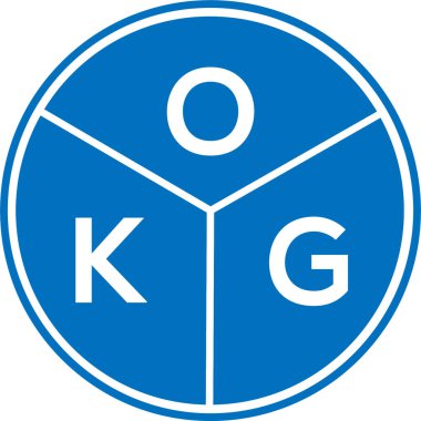 Beyaz arka planda OKG harf logosu tasarımı. Tamam. Yaratıcı harflerin baş harfleri logo konsepti. Tamam, harf tasarımı.