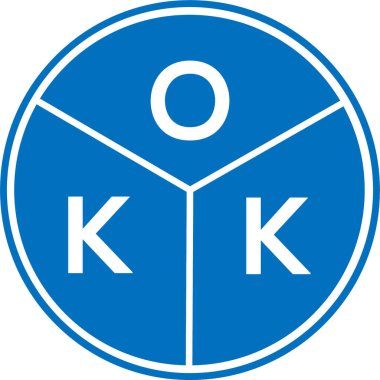Beyaz arka planda OKK harf logosu tasarımı. OKK yaratıcı harflerin baş harfleri logo kavramı. OKK harf tasarımı.
