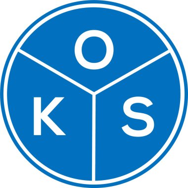 Beyaz arka planda OKS harfi logo tasarımı. OKS yaratıcı harflerin baş harfleri logo kavramı. OKS harf tasarımı.