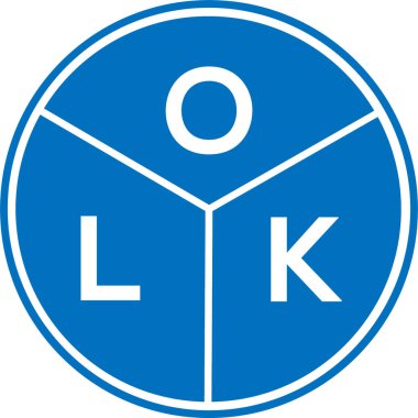 Beyaz arka planda OLK harf logosu tasarımı. OLK yaratıcı harflerin baş harfleri logo kavramı. OLK harf tasarımı.