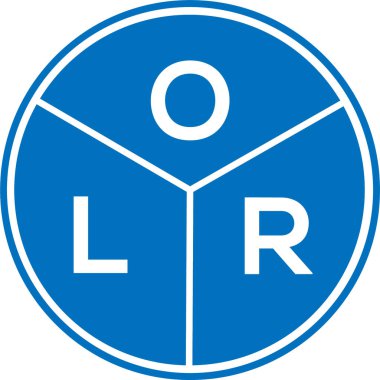 Beyaz arka planda OLR harf logosu tasarımı. OLR yaratıcı harflerin baş harfleri logo kavramı. OLR harf tasarımı.