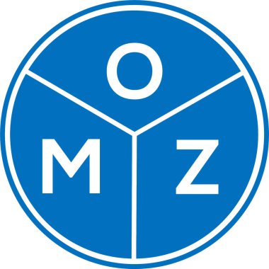 Beyaz arka planda OMZ harf logosu tasarımı. OMZ yaratıcı harf logosu konsepti. OMZ harf tasarımı.