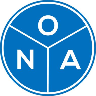 Beyaz arkaplanda ONA harf logosu tasarımı. ONA yaratıcı harfler logosu konsepti. ONA harf tasarımı.