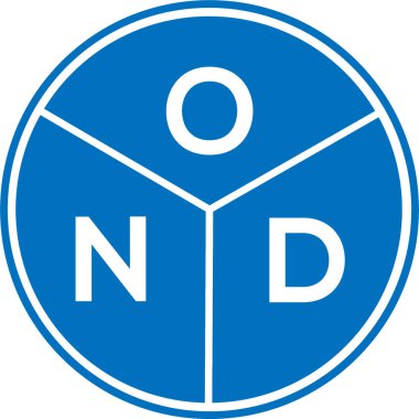 Beyaz arkaplanda OND harf logosu tasarımı. OND yaratıcı harflerin baş harfleri logo kavramı. OND harf tasarımı.