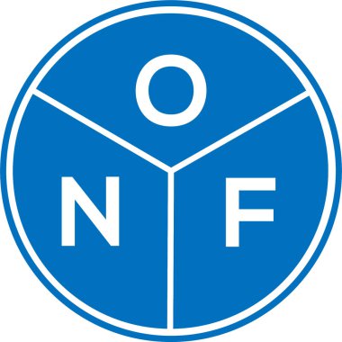 Beyaz arkaplanda ONF harf logosu tasarımı. ONF yaratıcı harflerin baş harfleri logo kavramı. ONF harf tasarımı.