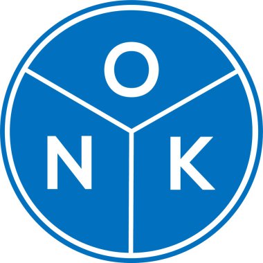Beyaz arkaplanda ONK harf logosu tasarımı. ONK yaratıcı harfler logosu konsepti. ONK harf tasarımı.
