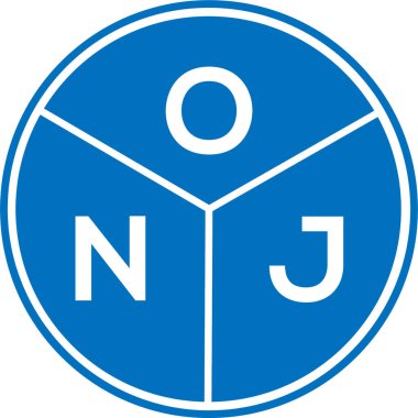 Beyaz arkaplanda ONJ harf logosu tasarımı. ONJ yaratıcı harflerin baş harfleri logo kavramı. ONJ harf tasarımı.