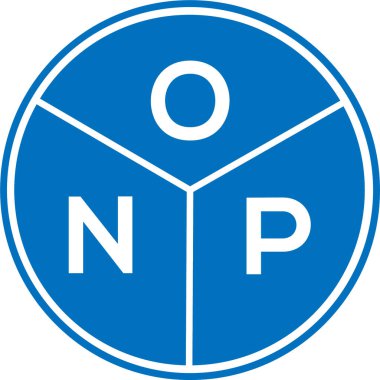 Beyaz arkaplanda ONP harf logosu tasarımı. ONP yaratıcı harflerin baş harfleri logo kavramı. ONP harf tasarımı.