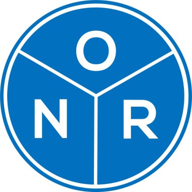 Beyaz arkaplanda ONR harf logosu tasarımı. ONR yaratıcı harflerin baş harfleri logo kavramı. ONR harf tasarımı.