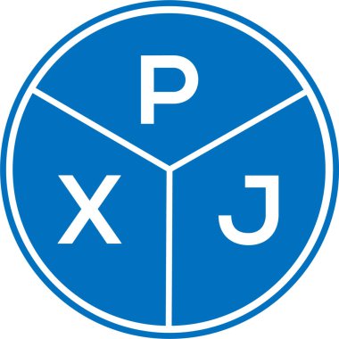 Beyaz arkaplanda PXJ harf logosu tasarımı. PXJ yaratıcı harflerin baş harfleri logo kavramı. PXJ harf tasarımı.