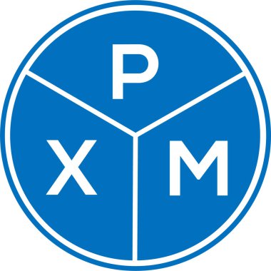 Beyaz arkaplanda PXM harf logosu tasarımı. PXM yaratıcı harflerin baş harfleri logo kavramı. PXM harf tasarımı.