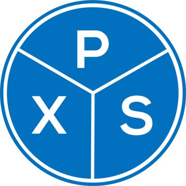 Beyaz arkaplanda PXS harf logosu tasarımı. PXS yaratıcı harflerin baş harfleri logo kavramı. PXS harf tasarımı.