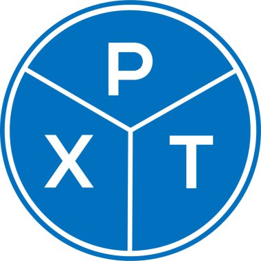 Beyaz arkaplanda PXT harf logosu tasarımı. PXT yaratıcı harflerin baş harfleri logo kavramı. PXT harf tasarımı.