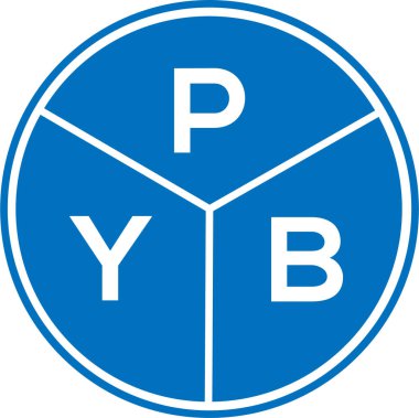 Beyaz arkaplanda PYB harfi logo tasarımı. PYB yaratıcı harflerin baş harfleri logo kavramı. PYB harf tasarımı.
