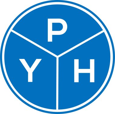 Beyaz arka planda PYH harf logosu tasarımı. PYH yaratıcı harflerin baş harfleri logo kavramı. PYH harf tasarımı.