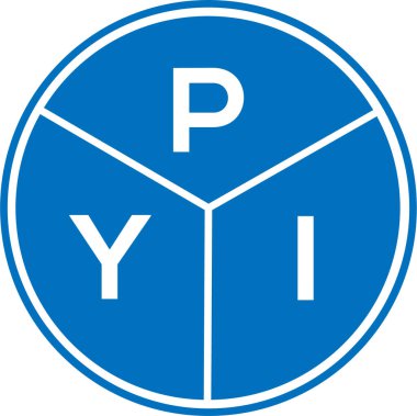 Beyaz arka planda PYI harf logosu tasarımı. PYI yaratıcı harflerin baş harfleri logo kavramı. PYI harf tasarımı.