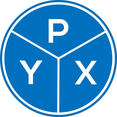 Beyaz arkaplanda PYX harfli logo tasarımı. PYX yaratıcı harflerin baş harfleri logo kavramı. PYX harf tasarımı.