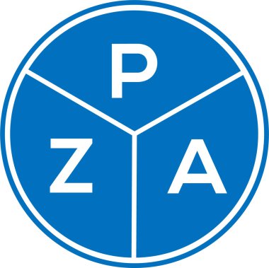 Beyaz arka planda PZA harf logosu tasarımı. PZA yaratıcı harf logosu konsepti. PZA harf tasarımı.