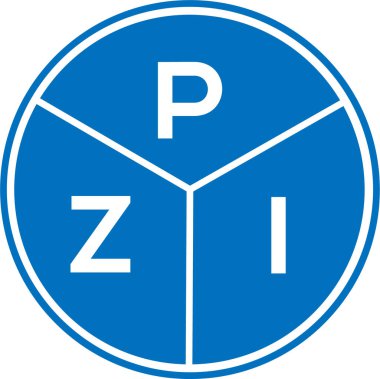 Beyaz arka planda PZI harf logosu tasarımı. PZI yaratıcı harflerin baş harfleri logo kavramı. PZI harf tasarımı.