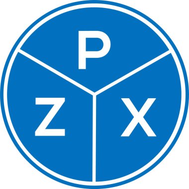 Beyaz arka planda PZX harfli logo tasarımı. PZX yaratıcı harflerin baş harfleri logo kavramı. PZX harf tasarımı.