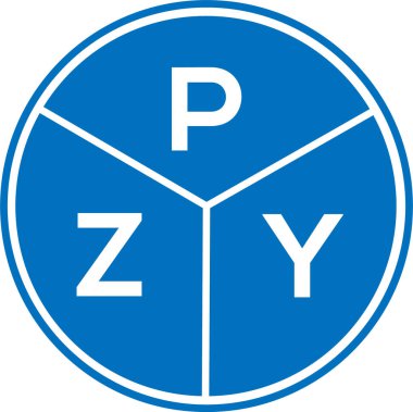 Beyaz arkaplanda PZY harf logosu tasarımı. PZY yaratıcı harflerin baş harfleri logo kavramı. PZY harf tasarımı.