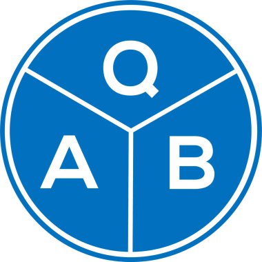 Beyaz arka planda QAB harfi logo tasarımı. QAB yaratıcı harflerin baş harfleri logo kavramı. QAB harf tasarımı.