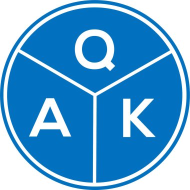 Beyaz arka planda QAK harf logosu tasarımı. QAK yaratıcı harflerin baş harfleri logo kavramı. QAK harf tasarımı.