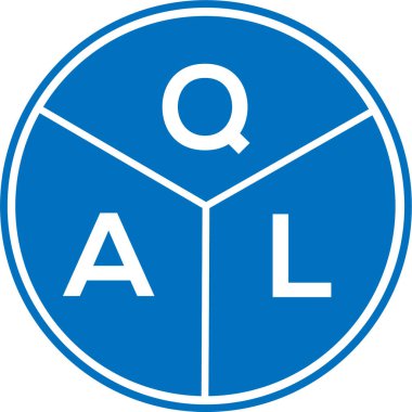 Beyaz arka planda QAL harf logosu tasarımı. QAL yaratıcı harflerin baş harfleri logo konsepti. QAL harf tasarımı.