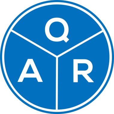 Beyaz arkaplanda QAR harfi logo tasarımı. QAR yaratıcı harflerin baş harfleri logo kavramı. QAR harf tasarımı.