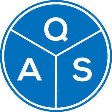 Beyaz arka planda QAS harf logosu tasarımı. QAS yaratıcı harflerin baş harfleri logo kavramı. QAS harf tasarımı.