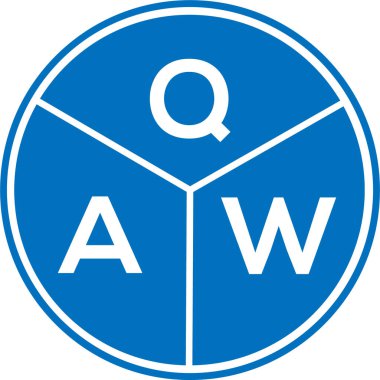 Beyaz arkaplanda QAW harf logosu tasarımı. QAW yaratıcı harflerin baş harfleri logo kavramı. QAW harf tasarımı.