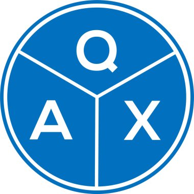 Beyaz arkaplanda QAX harf logosu tasarımı. QAX yaratıcı harflerin baş harfleri logo kavramı. QAX harf tasarımı.