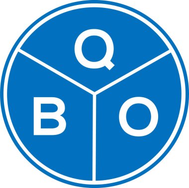 Beyaz arkaplanda QBO harf logosu tasarımı. QBO yaratıcı harflerin baş harfleri logo kavramı. QBO harf tasarımı.