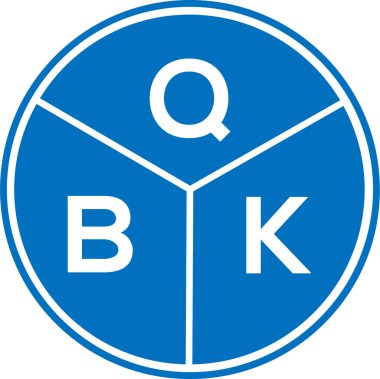 Beyaz arkaplanda QBK harf logosu tasarımı. QBK yaratıcı harflerin baş harfleri logo kavramı. QBK harf tasarımı.